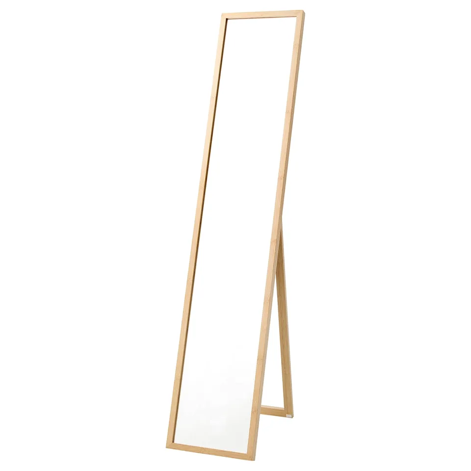Standing mirror: VÄRSNÄS, light wood, rectangular, classic design.