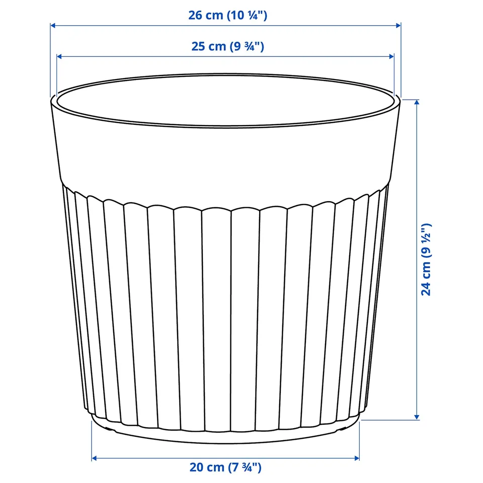 Illustration with measurements for the product: FRÄKENVÄXT.