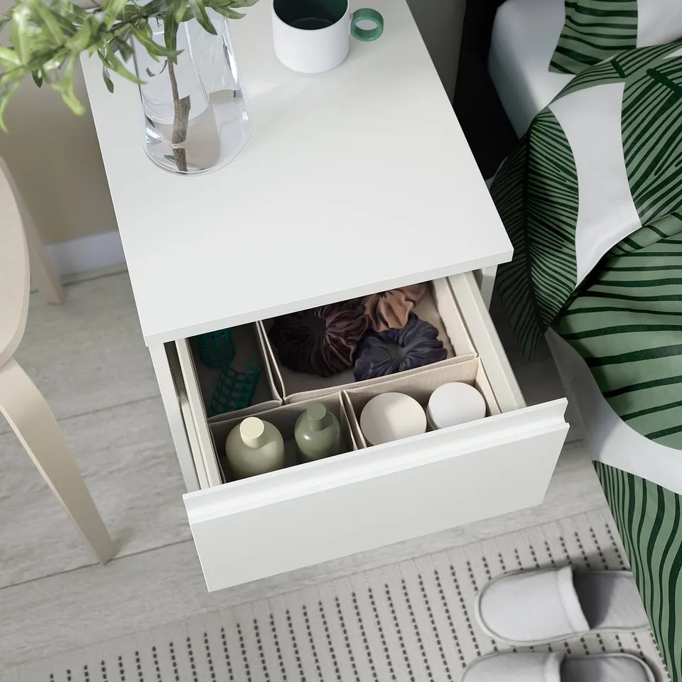 STORKLINTA Chest of 2 drawers, white/with 2 drawers, 40x50x53 cm