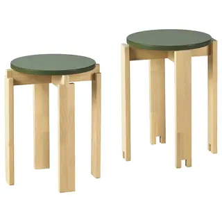 KOMPISHÄNG stool, set of 2, birch, 46 cm