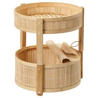 KANELMOTT vegetable/fruit basket, set of 2, bamboo