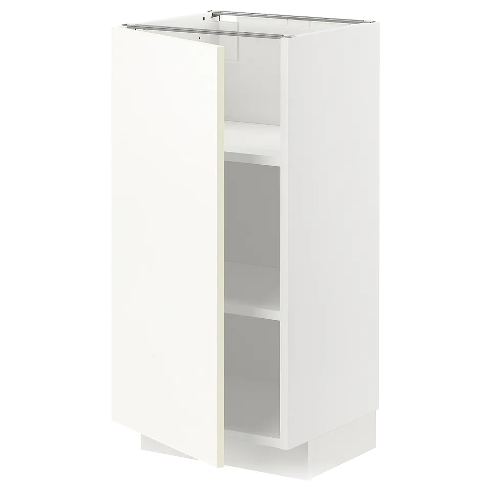 METOD kitchen cabinet in white with adjustable shelves and door, modern design.