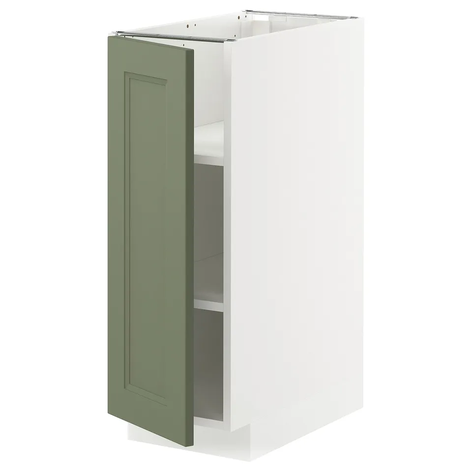 METOD kitchen cabinet, grey-green, rectangular, modern design with adjustable shelves.