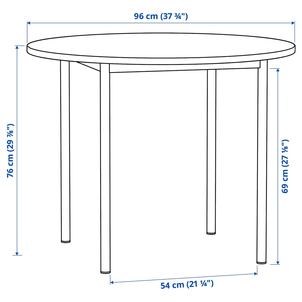 IKEA PS 2026 / VIHALS Table and 4 chairs, green/white, 96 cm