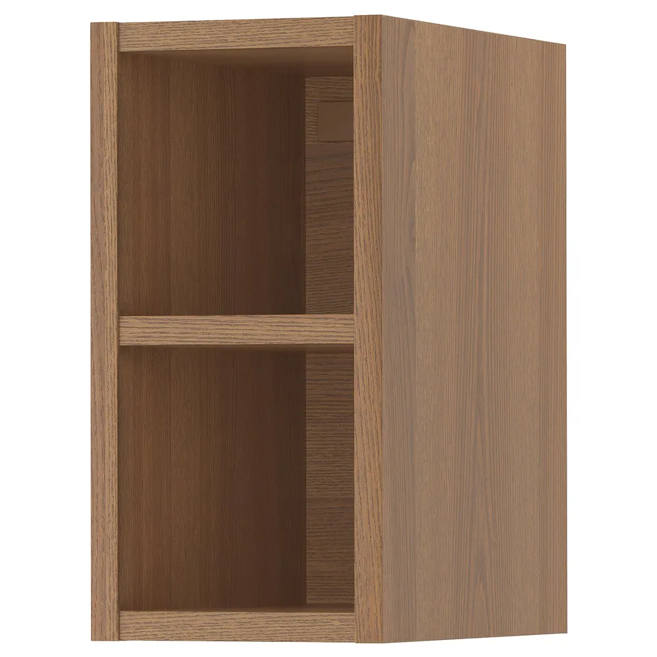 VADHOLMA wooden open shelf, light brown, square shape, simple design.