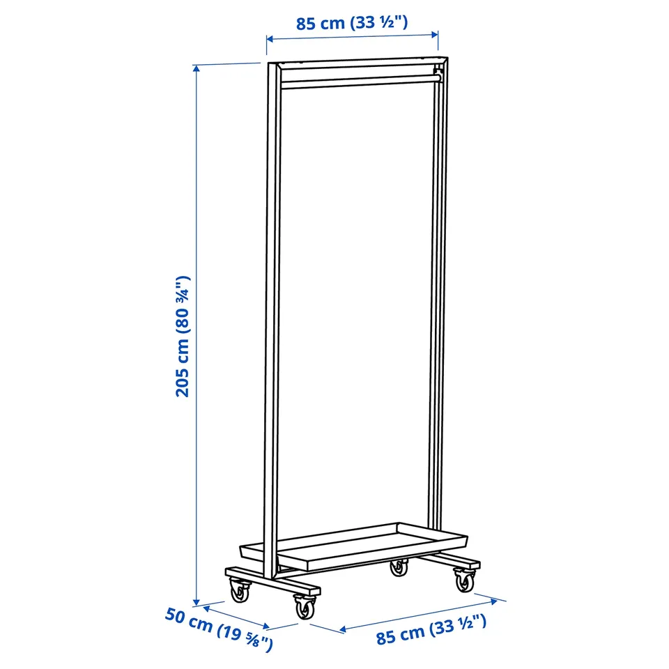 Illustration with measurements for the product: MITTZON.