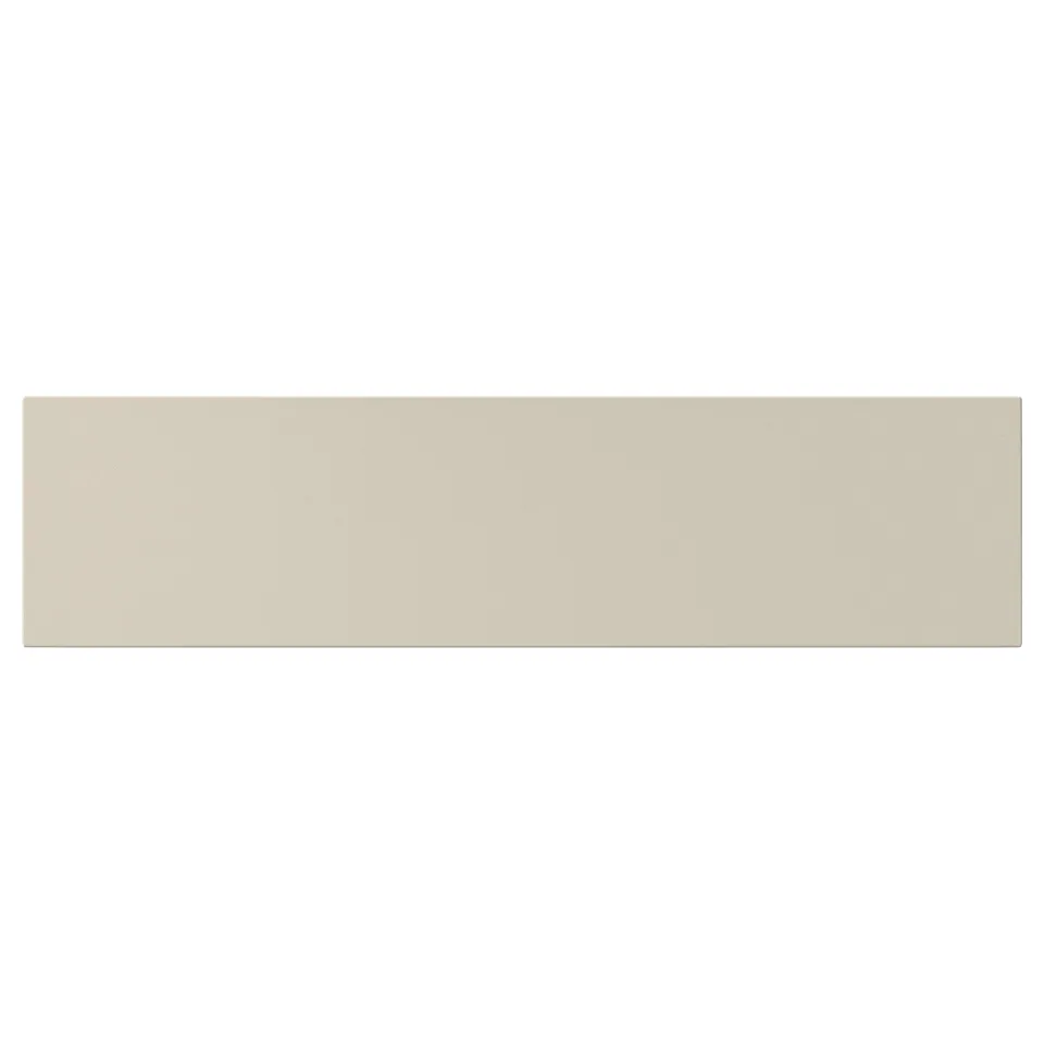 A beige HAVSTORP smooth front panel, rectangular in shape with clean lines, designed for kitchen use.