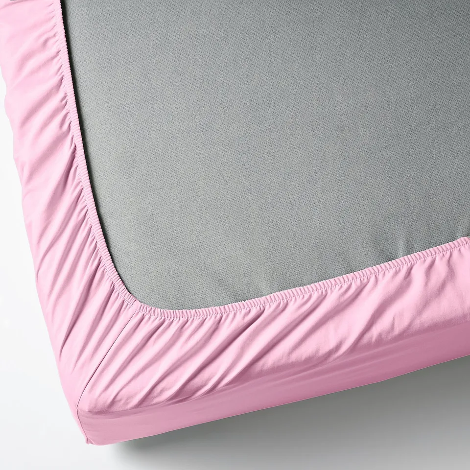 DVALA Fitted sheet, pink, 90x200 cm