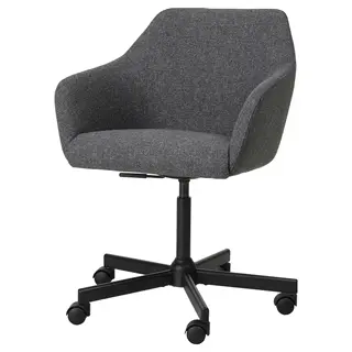 TOSSBERG / MALSKÄR swivel chair, Gunnared dark grey/black, Width 67 x Depth 67 cm