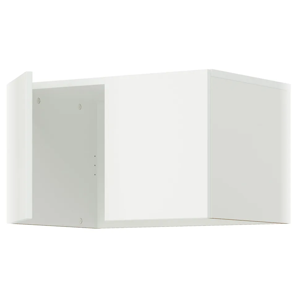 A white LASTARE cabinet with three sections, made of particleboard and paper foil. It stands on a white background.