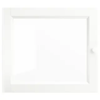 OXBERG glass door, white, 40x35 cm