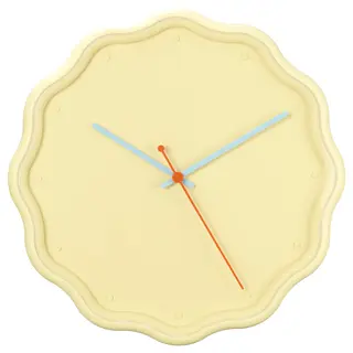 LAVSKRIKA wall clock, flower-shaped yellow, 31 cm