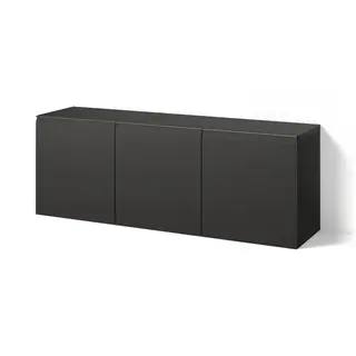 BESTÅ wall-mounted cabinet combination, black-brown/Hammarsmed anthracite, 180x42x64 cm