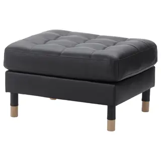 LANDSKRONA footstool, Grann/Bomstad black/wood, Length 77 x Width 65 x Height 44 cm