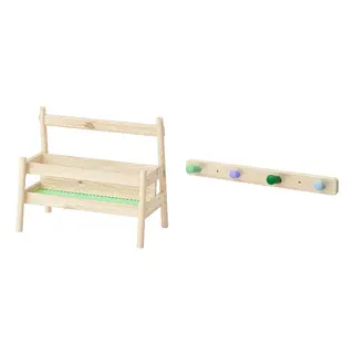 FLISAT set: book display + knob rack with 4 knobs, Width 49 x Depth 28 x Height 41 cm
