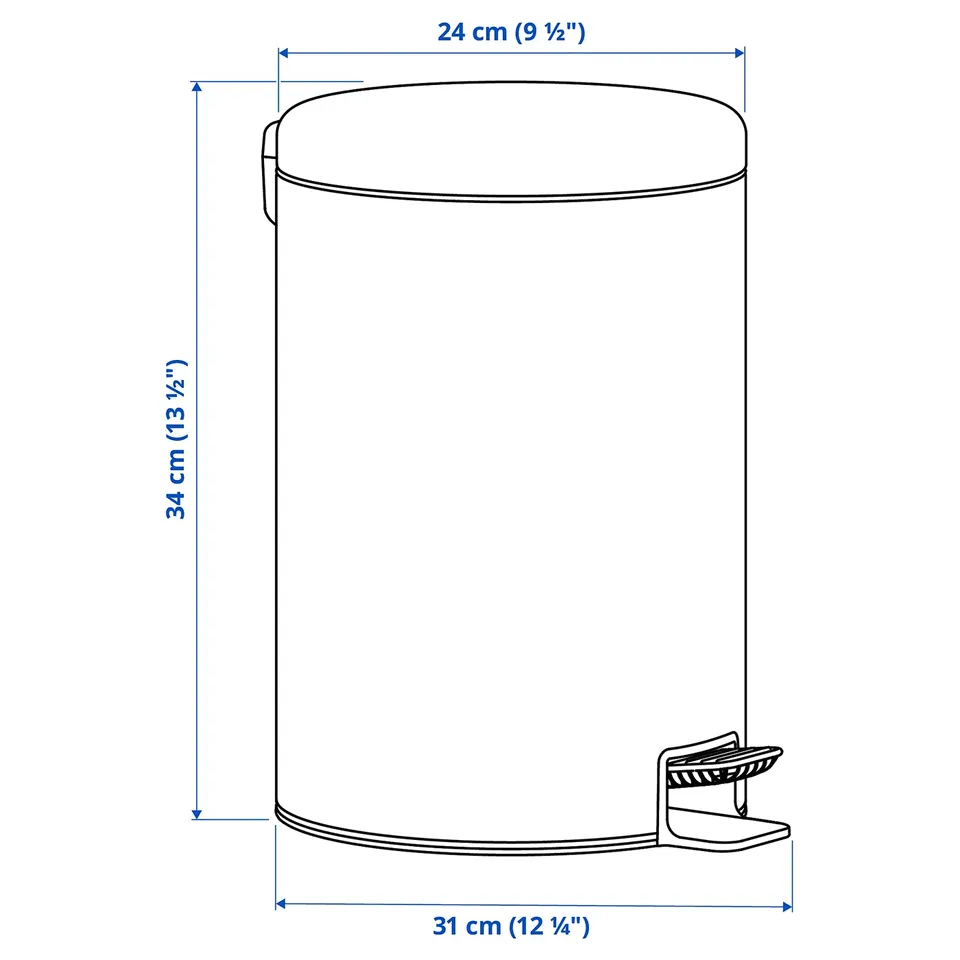 STENTRAPPA Pedal bin, light grey-beige, 9 l