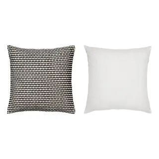 FJÄDRAR/KUSTFLY set: cushion cover + cushion pad, beige/black + off-white, 50x50 cm