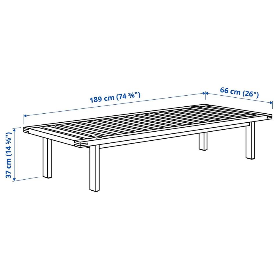Illustration with measurements for the product: STOCKHOLM 2025.