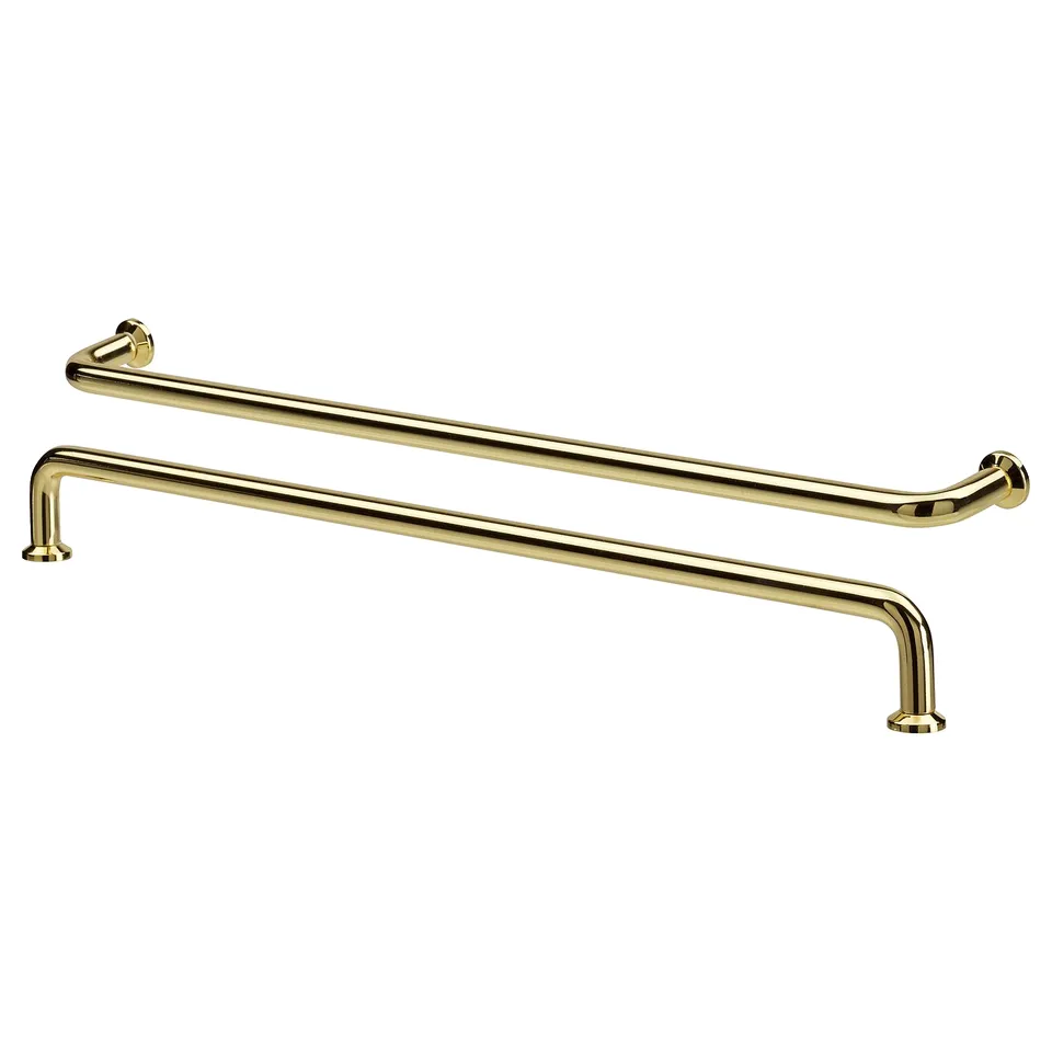 BAGGANÄS gold handles; sleek design, polished brass.