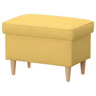 STRANDMON footstool with storage, Tibbleby yellow, Length 60 x Width 40 x Height 44 cm