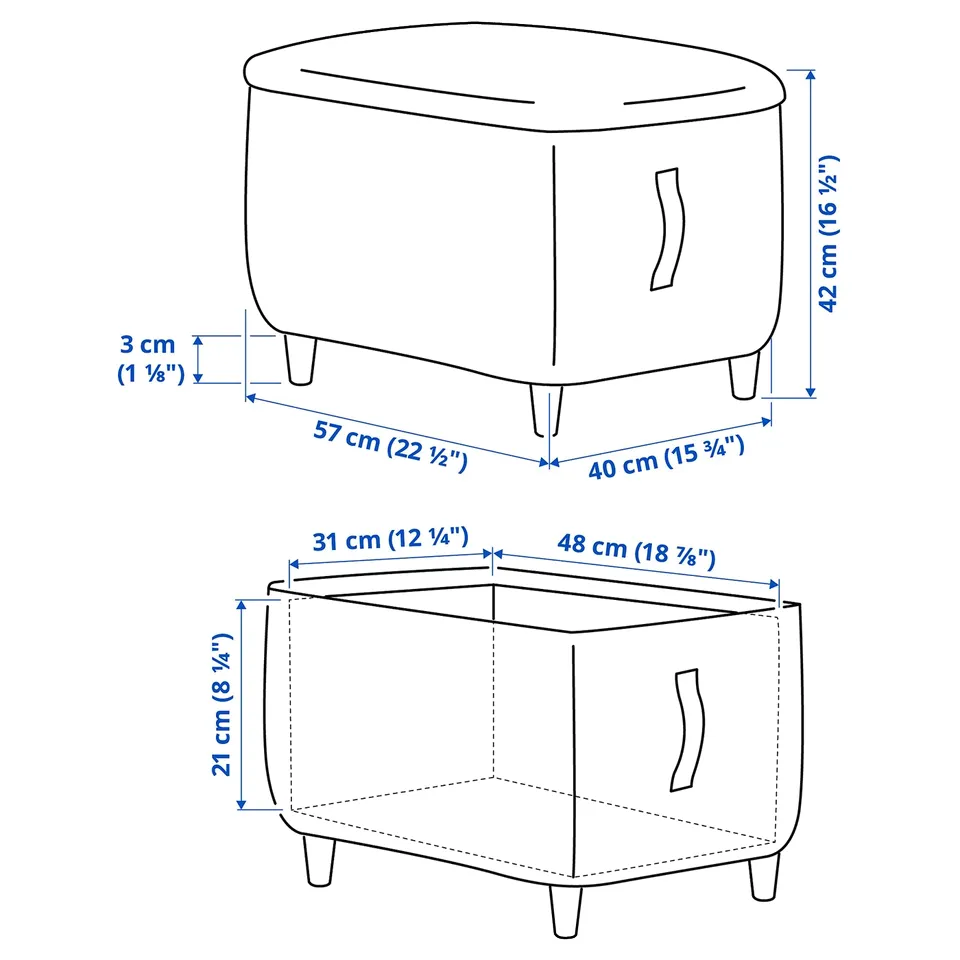 part: OSKARSHAMN footstool with storage