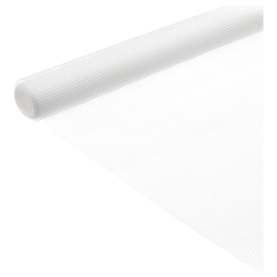Image shows a roll of STOPP anti-slip underlay in white, made from polyethylene plastic and synthetic rubber.