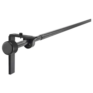 RÄCKA curtain rod combination, with wall/ceiling brackets/with finials black, 70-120 cm