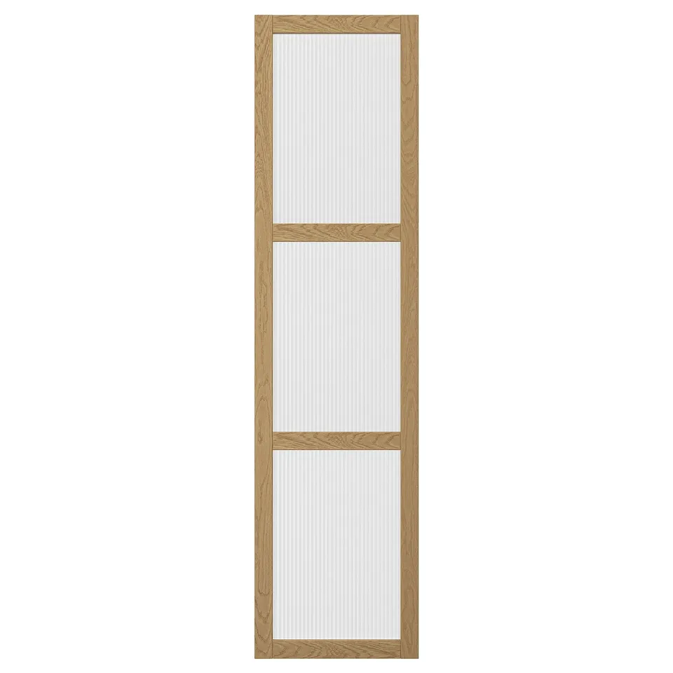 TONSTAD oak & white pax door, rectangle, wood & glass.