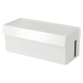 SÄTTING cable management box with lid, Depth 14 x Height 13 x Width 32 cm