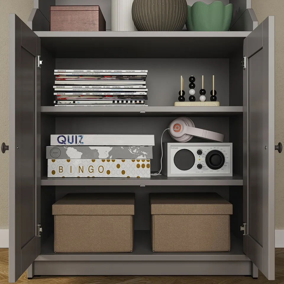 HAUGA TV/storage combination, grey, 276x46x199 cm