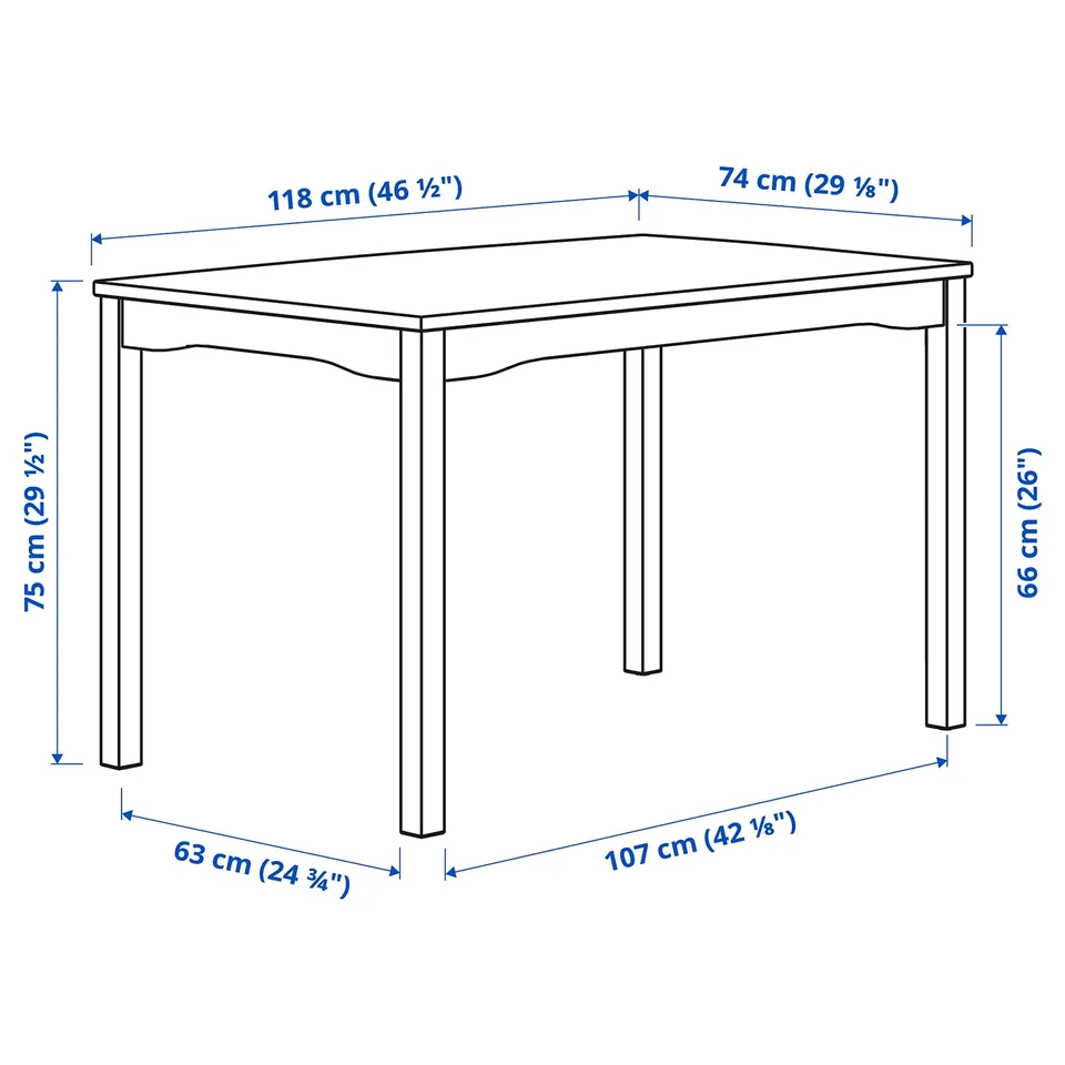 part: HAUGA / HÖGVED table and 4 chairs