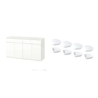 UNDVIKA/VIHALS set: sideboard + corner bumper, white, 140x37x75 cm