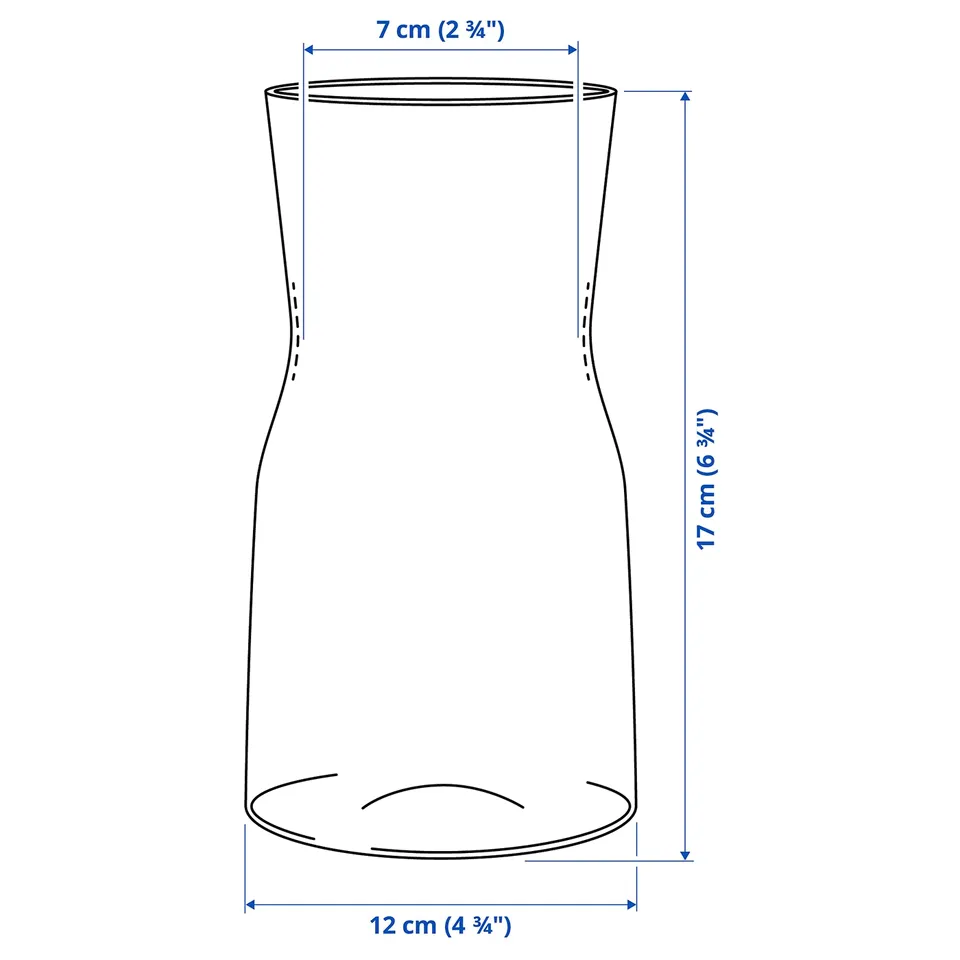 Illustration with measurements for the product: TIDVATTEN.