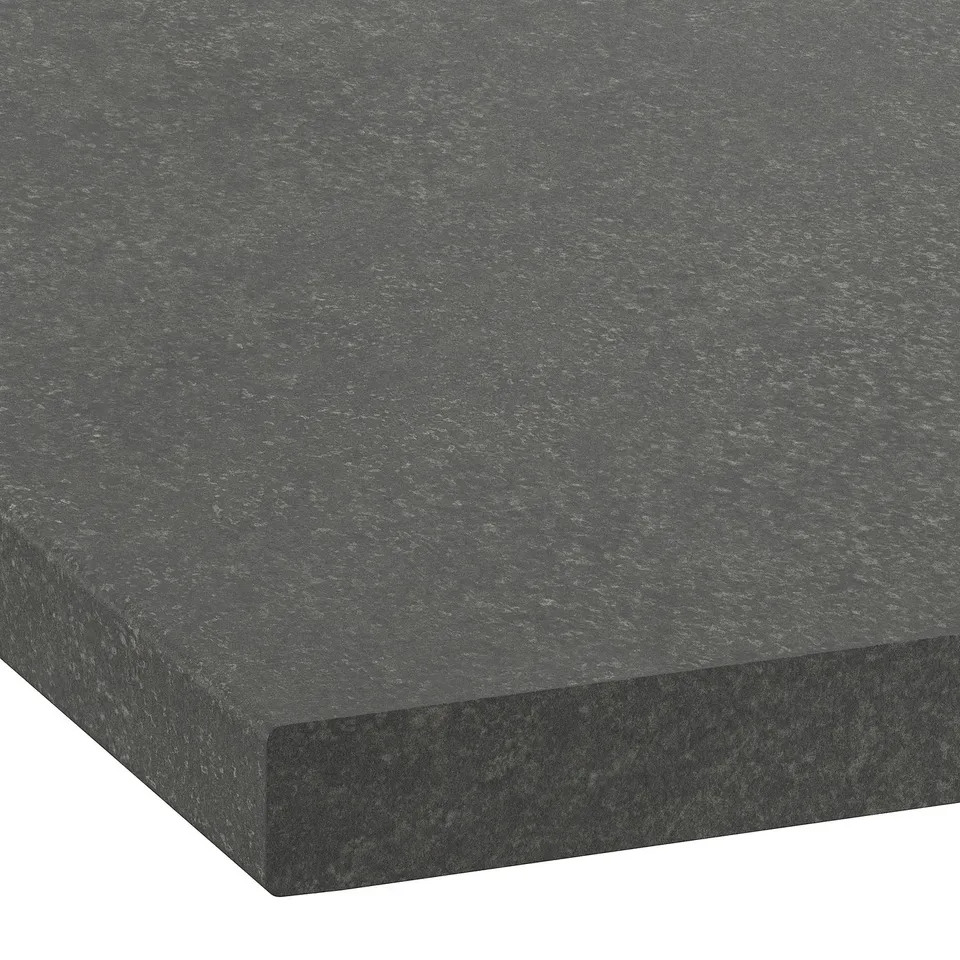 A high-quality dark grey laminate worktop with smooth, durable surface and neat edges.