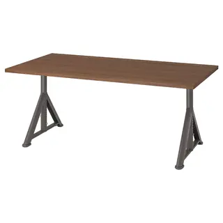 IDÅSEN desk, brown/dark grey, 160x80 cm
