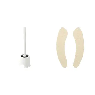 BOLMEN/SKARVEN set: toilet brush/holder + toilet seat cover, white + light beige, Height 36.5 cm