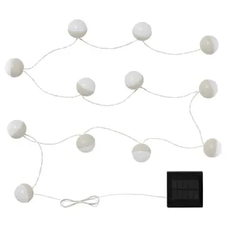 SOLVINDEN LED lighting chain with 12 lights, solar-powered/beige white