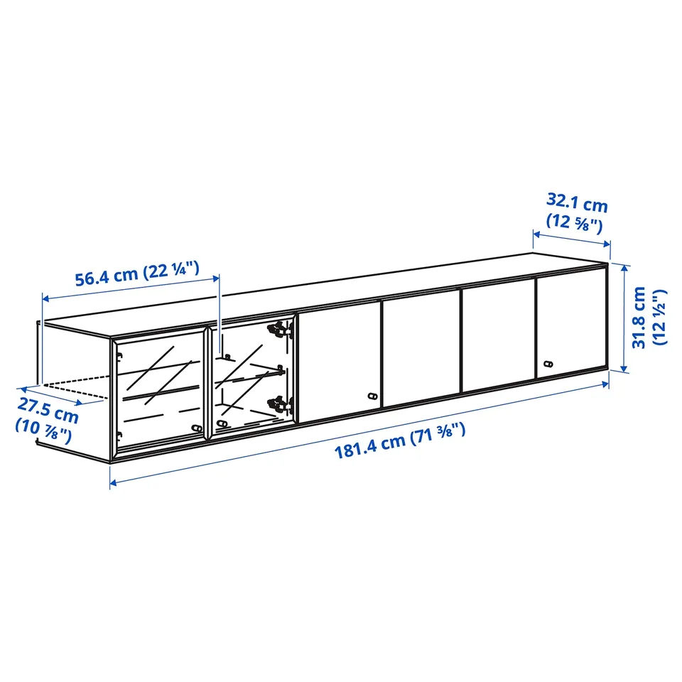 Illustration with measurements for the product: BOASTAD.