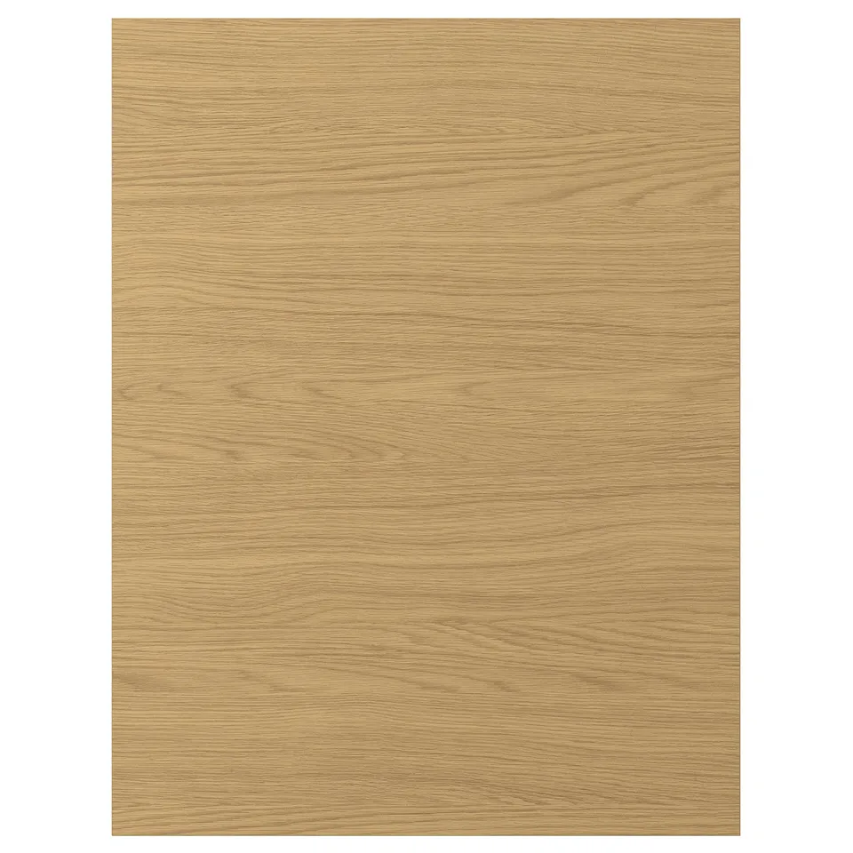 VOXTORP oak brown kitchen front panel, smooth, resistant surface.