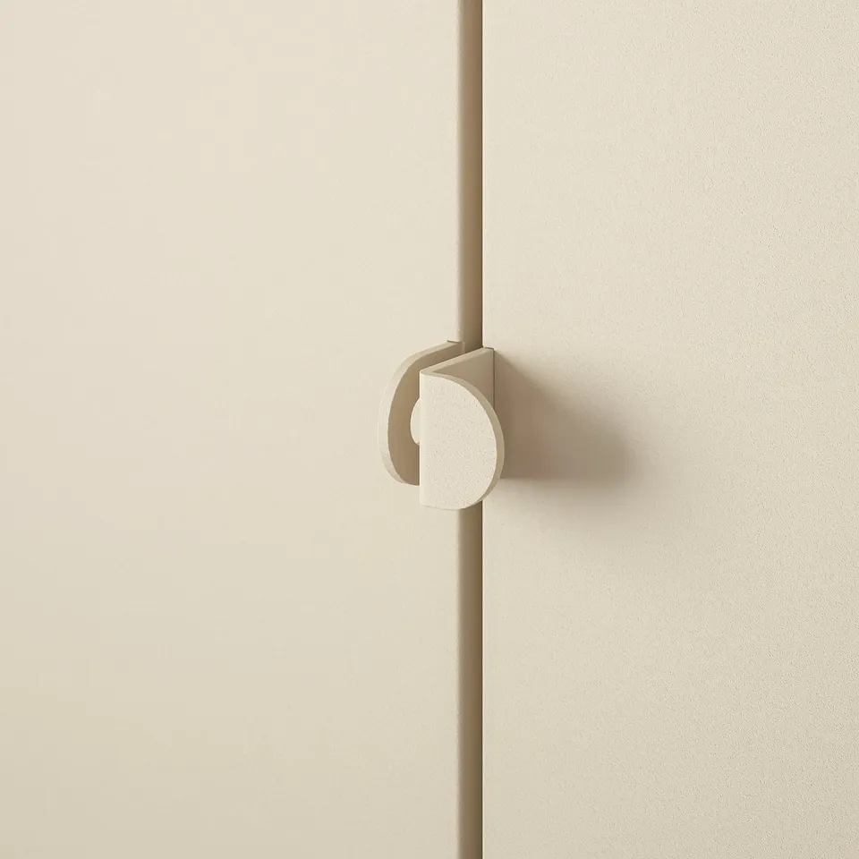 KOLBJÖRN Cabinet, beige outdoor/indoor, 90x161 cm
