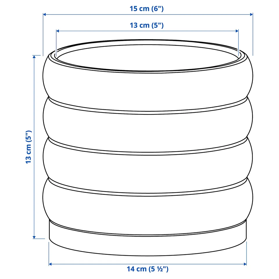 Illustration with measurements for the product: HASSELBUKETT.