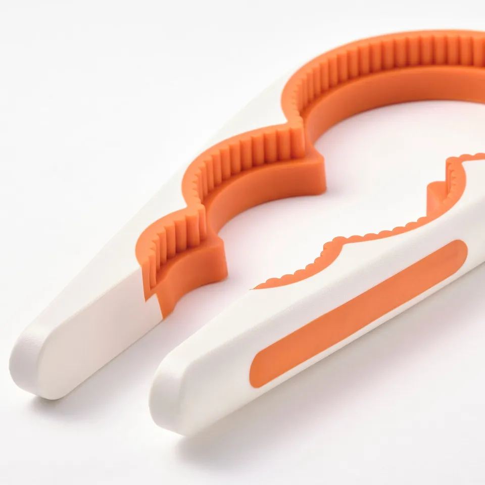 Orange jar opener with white handles