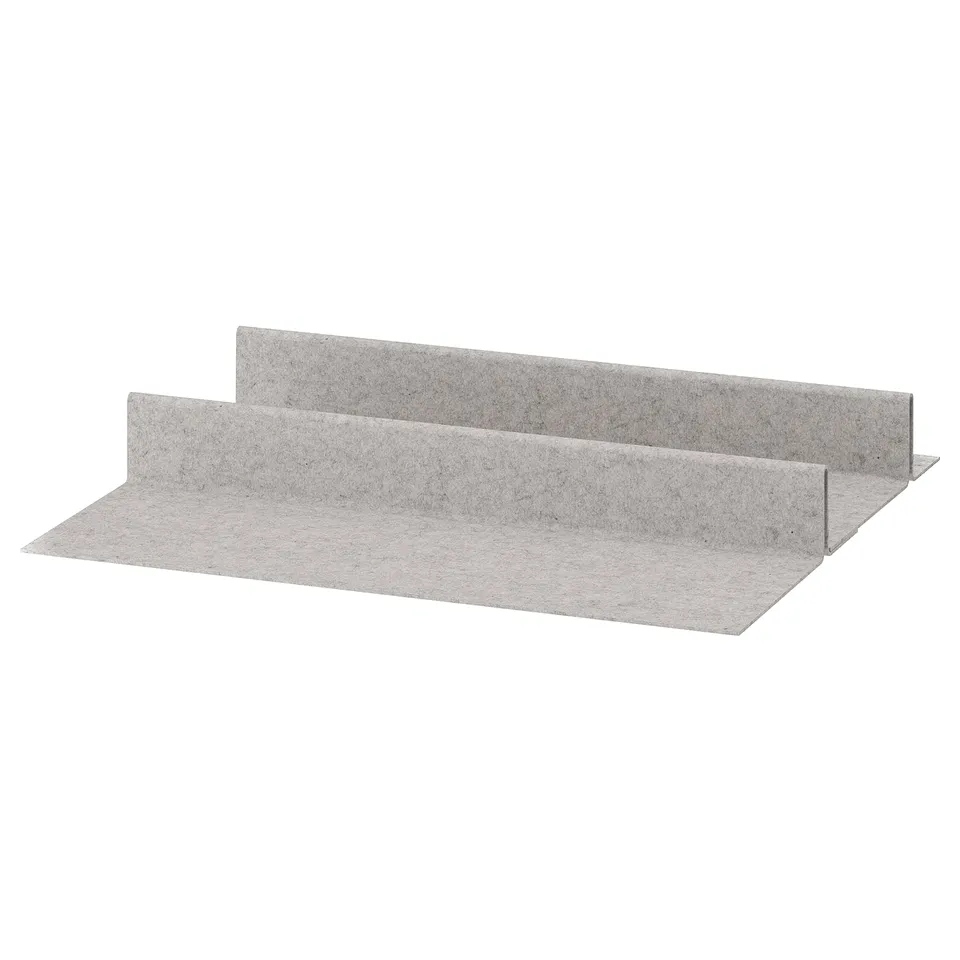 KOMPLEMENT felt shoe shelf angle insert, light grey, rectangular.