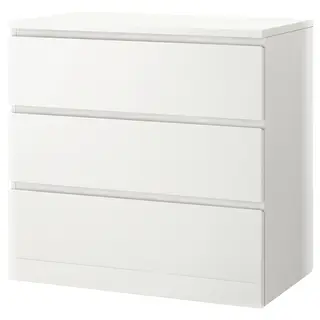 MALM chest of 3 drawers, white, Width 80 x Depth 48 x Height 78 cm