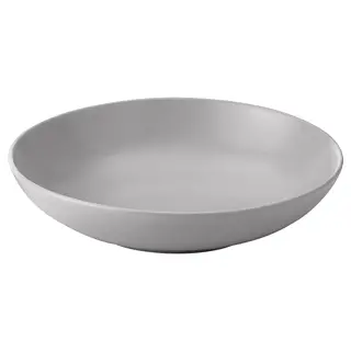 FÄRGKLAR deep plate, matt light grey, 19 cm