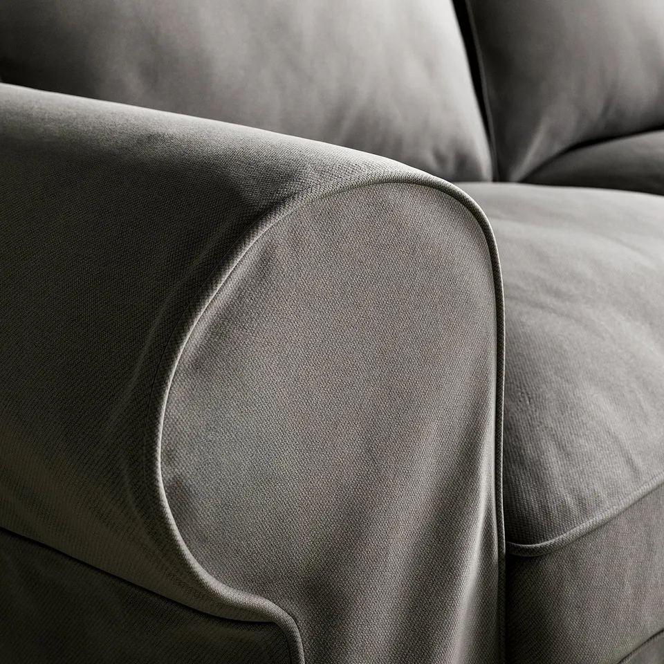 EKTORP 3-seat sofa, Hakebo dark grey