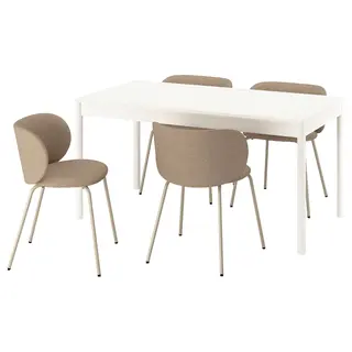 TONSTAD table and 4 chairs, off-white/Tonerud dark beige, 150x80 cm