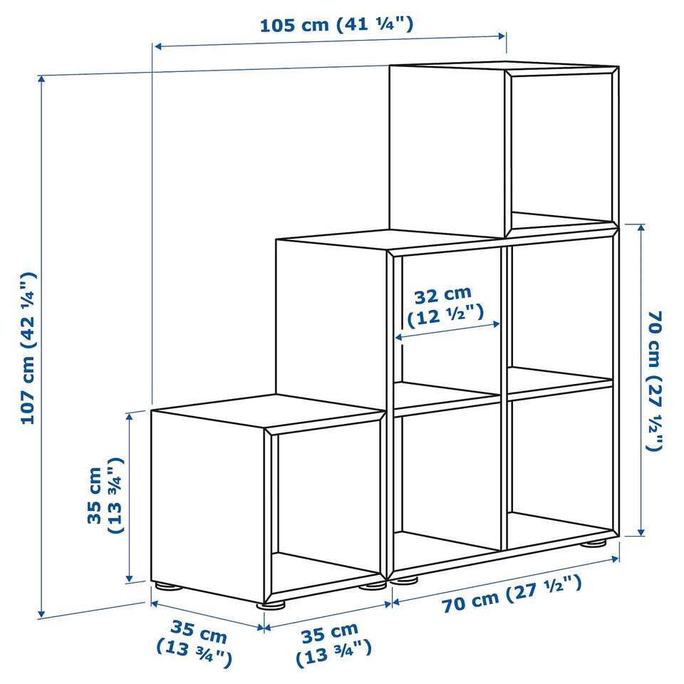 Illustration with measurements for the product: EKET.