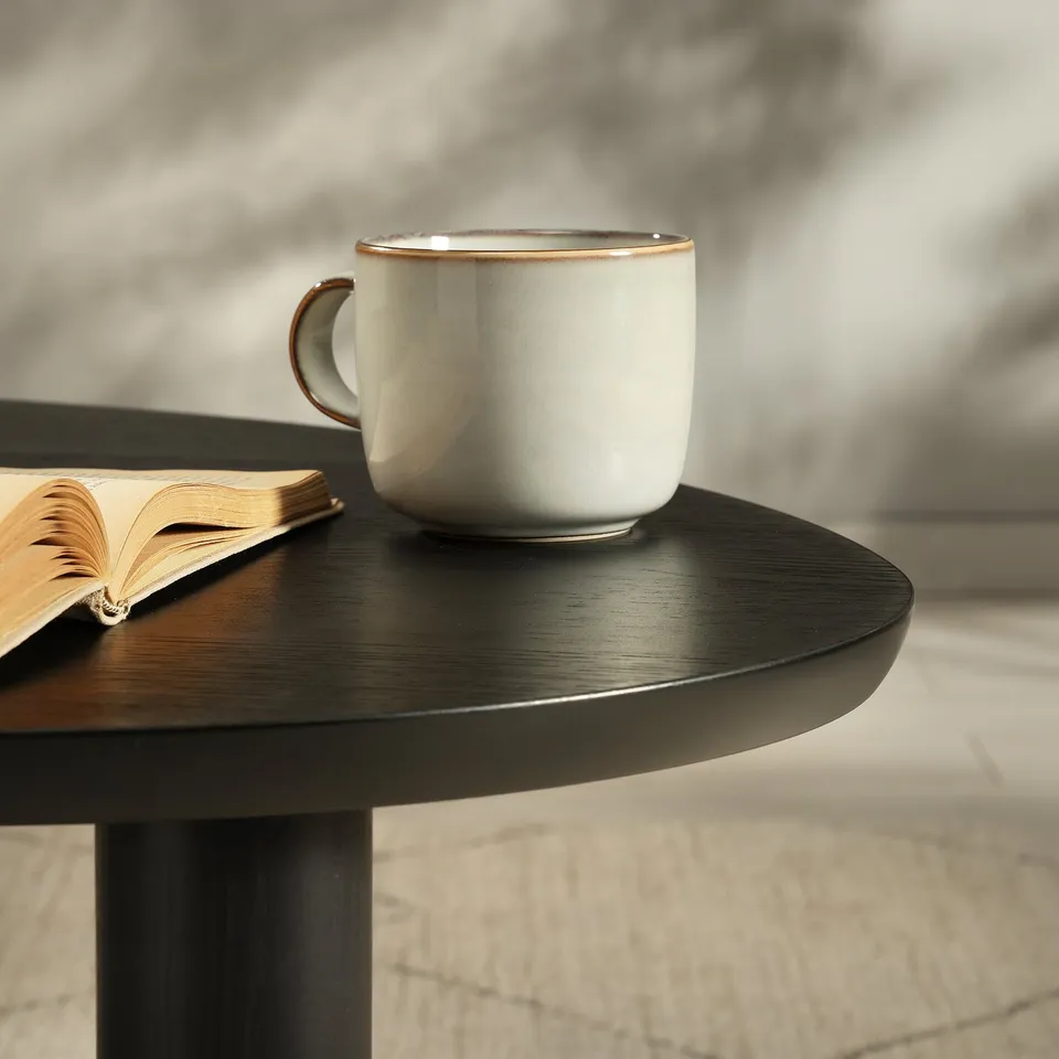 ÖRTRÄSK Nest of tables, set of 2, black ash veneer
