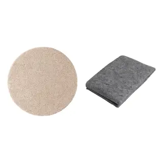 STOENSE/STOPP set: rug, low pile + rug underlay with anti-slip, off-white, 130 cm